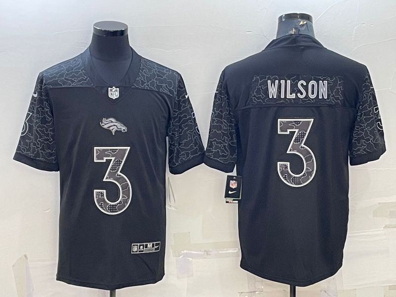 Men Denver Broncos 3 Wilson Black Reflector 2022 Nike Limited NFL Jersey